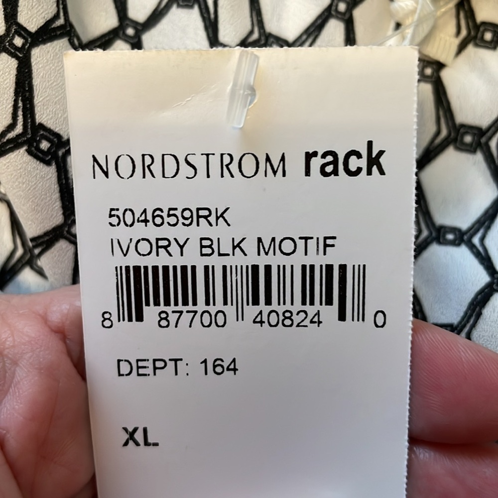 PLEIONE Ivory and Black Motif Blouse - Picture 4 of 4